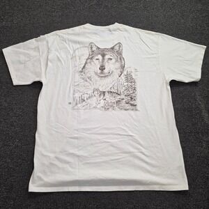 Vintage 1993 Timber Wolf T Shirt XXXL Jerzees Made USA Wildlife Nature 90s Tee